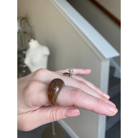 Brown chunky bubble ring, size 7.5 - Picture 3 of 8
